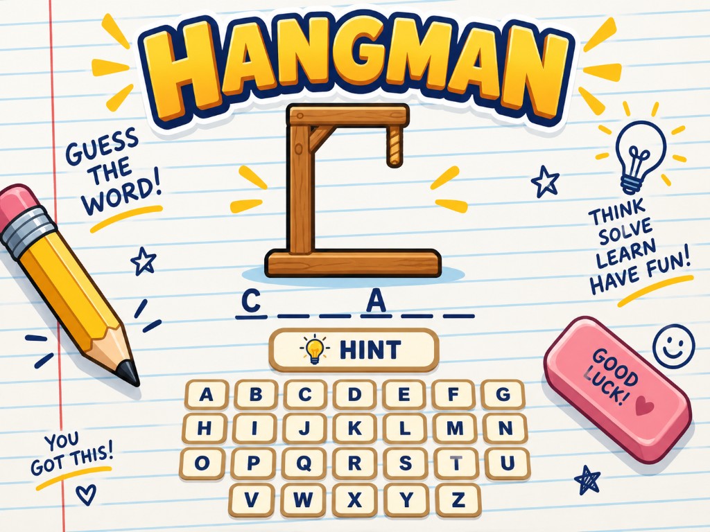 Hangman, a kid-friendly educational game